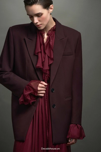 Vest nữ: ANDREA BLAZER (blazer oversize, cầu vai đứng phom, may đo)