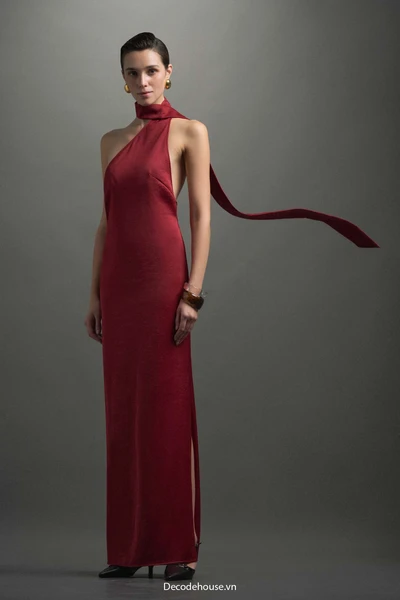 Đầm dự tiệc: HELEN DRESS (đầm cổ yếm, khoét lưng sâu, may đo)