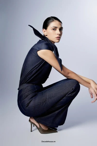 Quần denim nữ: ROGUE TROUSERS (quần ống loe cổ điển, denim cao cấp, may đo)